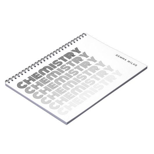 Modern Classy bewerkbaar onderwerp Chemie Wit Notitieboek (Linkerzijde)