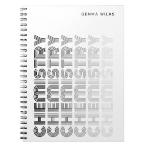 Modern Classy bewerkbaar onderwerp Chemie Wit Notitieboek