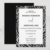 Modern Classy Black and White Wedding Invitation Kaart (Voorkant / Achterkant)
