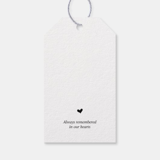Modern Classy Black, Funeral Memorial Service Cadeaulabel (Achterkant)