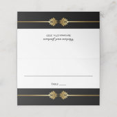 Modern Classy Black Gold Wedding Place Card Plaatskaartje (Buitenkant ongevouwen)