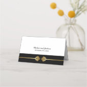 Modern Classy Black Gold Wedding Place Card Plaatskaartje (Achterkant)