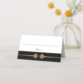 Modern Classy Black Gold Wedding Place Card Plaatskaartje