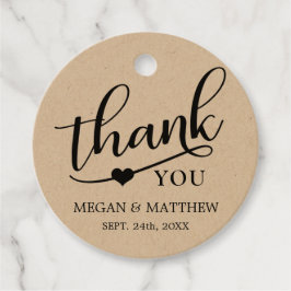 Modern Classy Black & Kraft bruiloft dank u Bedankjes Labels