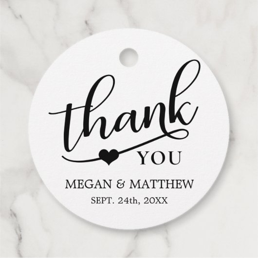 Modern Classy Black & Kraft bruiloft dank u Bedankjes Labels (Achterkant)