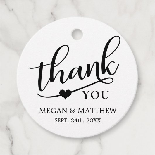 Modern Classy Black & Kraft bruiloft dank u Bedankjes Labels (Voorkant)