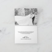 Modern Classy Black White Weddenschap Hartelijk da Bedankkaart (Binnen)