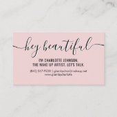 Modern Classy Bleek Roze Calligrafie Script Visitekaartje (Achterkant)