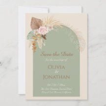 Modern Classy Boho rustieke Beige Mint Save The Da