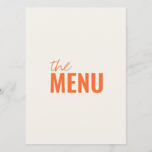Modern Classy Bright Whimsical Fun Wedding Menu (Achterkant)