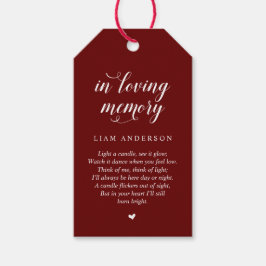 Modern Classy Burgundy, Funeral Memorial Service Cadeaulabel