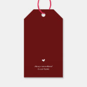 Modern Classy Burgundy, Funeral Memorial Service Cadeaulabel (Achterkant)