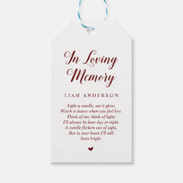Modern Classy Burgundy, Funeral Memorial Service Cadeaulabel