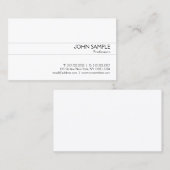 Modern Classy Clean Design White Plain Trending Visitekaartje (Voorkant / Achterkant)