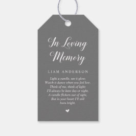 Modern Classy Dark Gray, Funeral Memorial Service Cadeaulabel