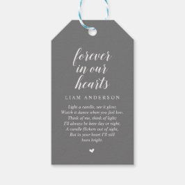 Modern Classy Dark Gray, Funeral Memorial Service Cadeaulabel