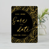 Modern Classy Elegant Leaves Foto Save the Date Folie Uitnodiging (Staand Voorkant)