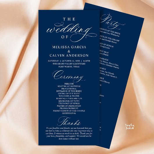 Modern Classy Elegant Wedding Ceremony Programmakaart