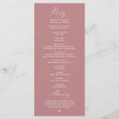 Modern Classy Elegant Wedding Ceremony Programmakaart (Achterkant)