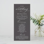 Modern Classy Elegant Wedding Ceremony Programmakaart (Staand voorkant)