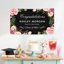 Modern Classy Floral Congrats Graduation Party