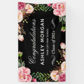 Modern Classy Floral Congrats Graduation Party Spandoek (Verticaal)