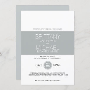 Modern Classy Glacier Gray Wedding Invitation Kaart