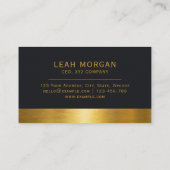Modern Classy Gold en Black Marble Professional Visitekaartje (Achterkant)