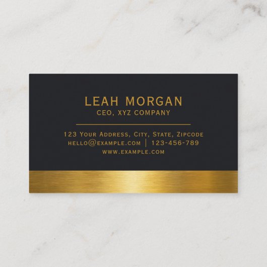 Modern Classy Gold en Black Marble Professional Visitekaartje (Achterkant)