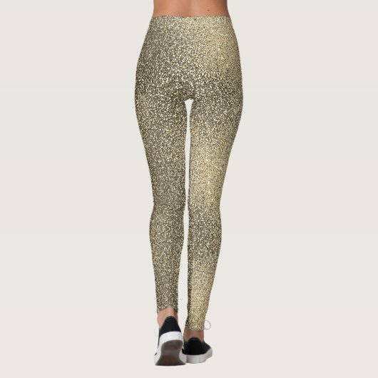 Modern Classy Gold Gradient Sparkle Glitter Party Leggings (Achterkant)