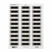 Modern Classy Goud Zwart Wit Lijn Patroon Etiket (Full Sheet)