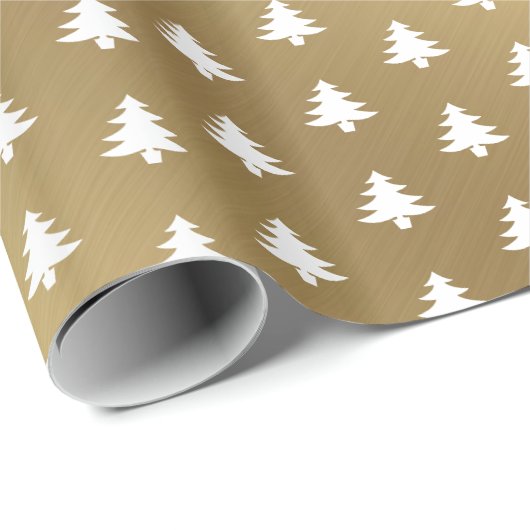 Modern Classy-kerstbomen Ombre Gold Cadeaupapier (Rol Hoek)