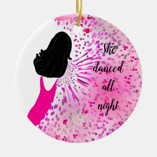 Modern Classy Lady in roze Keramisch Ornament (Voorkant)