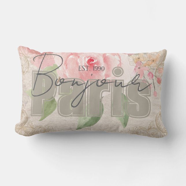 Modern Classy lettering Grunge Botanical Shabby Kussen (Voorkant)
