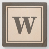 Modern Classy Monogram Stenen Onderzetter (Voorkant)