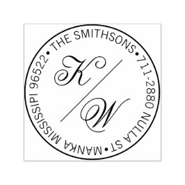 Modern Classy Naam Return Adres Circulaire bruilof Zelfinktende Stempel