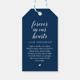 Modern Classy Navy Blue, Funeral Memorial Service Cadeaulabel