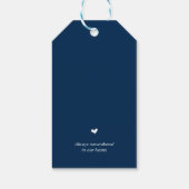 Modern Classy Navy Blue, Funeral Memorial Service Cadeaulabel (Achterkant)