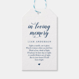 Modern Classy Navy Blue, Funeral Memorial Service Cadeaulabel