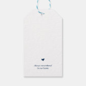 Modern Classy Navy Blue, Funeral Memorial Service Cadeaulabel (Achterkant)