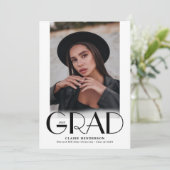 Modern Classy Overlay Photo Collage Afstuderen Aankondiging (Staand voorkant)
