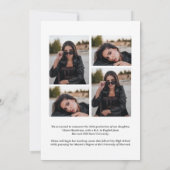 Modern Classy Overlay Photo Collage Afstuderen Aankondiging (Achterkant)