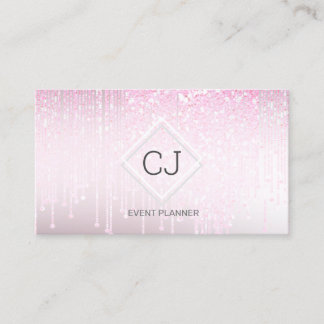 Modern Classy Pink Blush Glitter Crystal Driving Visitekaartje