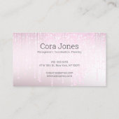 Modern Classy Pink Blush Glitter Crystal Driving Visitekaartje (Achterkant)