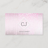 Modern Classy Pink Blush Glitter Crystal Driving Visitekaartje (Voorkant)