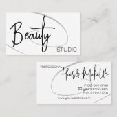 Modern Classy Professional Hair Studio Zwart Wit Visitekaartje (Voorkant / Achterkant)
