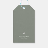 Modern Classy Sage Green, Funeral Memorial Service Cadeaulabel (Achterkant)