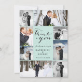 Modern Classy Script 8 Multi Photo Stylish Wedding Bedankkaart (Voorkant)