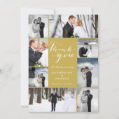 Modern Classy Script 8 Multi Photo Stylish Wedding Bedankkaart (Voorkant)