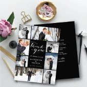 Modern Classy Script 8 Multi Photo Stylish Wedding Bedankkaart
